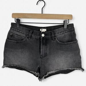 Billabong black denim cutoff low rise shorts